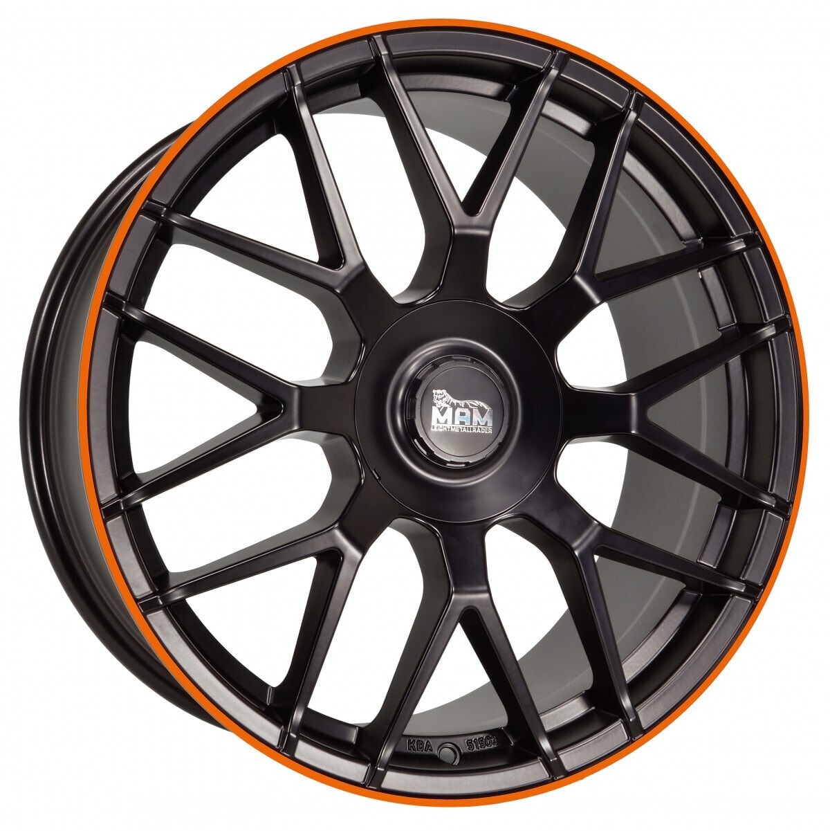 Колесный диск литой MAM GT1 matt black lip orange 8.5x19 ET45 - LK5/108 ML72.6