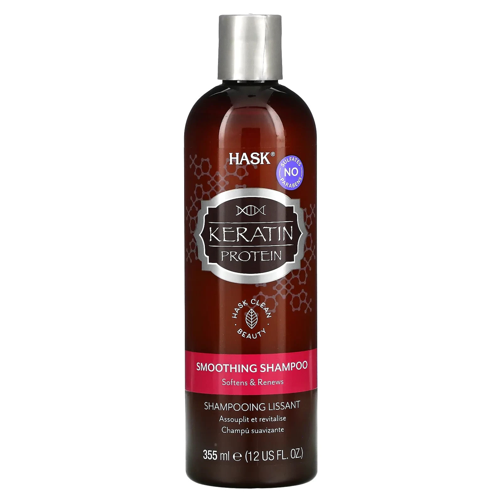 Hask Beauty, Keratin Protein, разглаживающий шампунь, 355 мл (12 жидк. Унций)