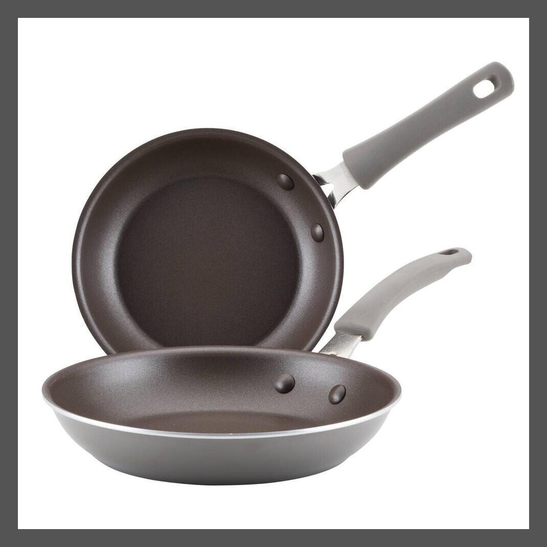 Rachael Ray Cook + Create 2pc Aluminum Nonstick Skillets - Gray