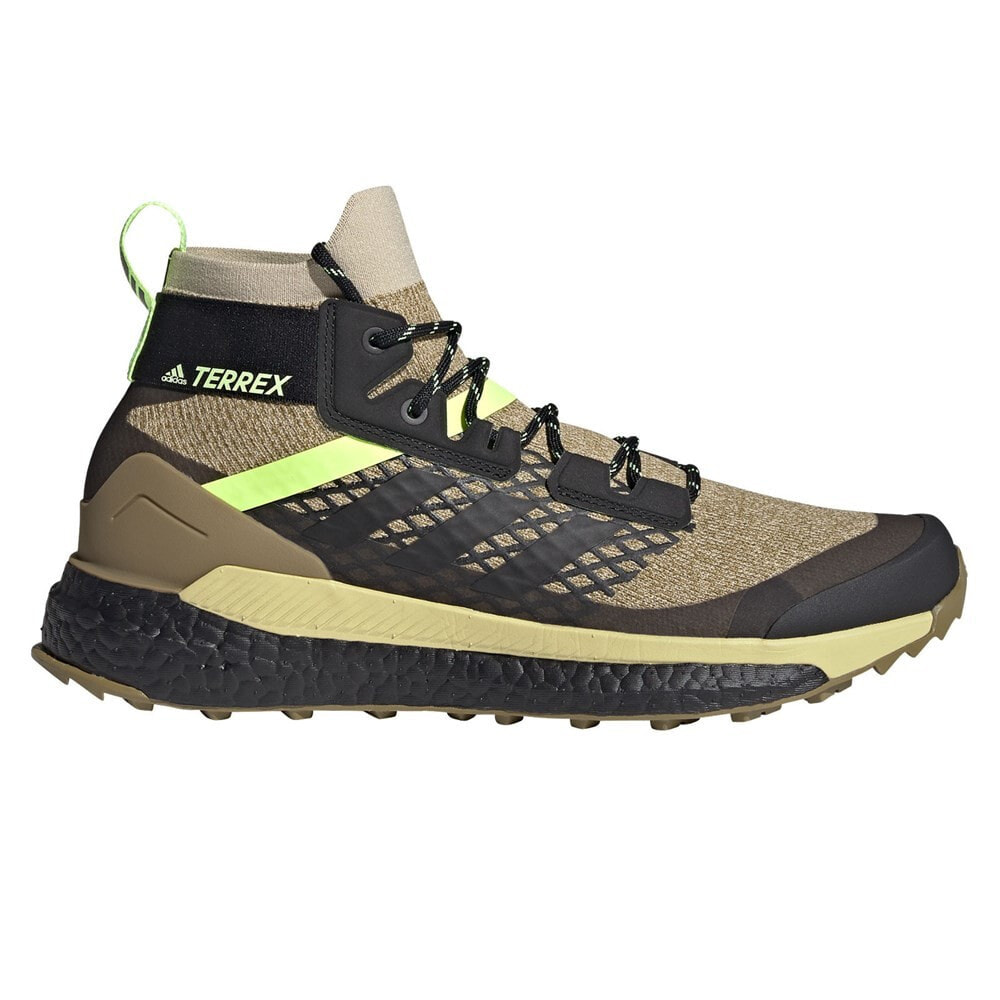 Мужские кроссовки спортивные треккинговые черные бежевые текстильные низкие демисезонные Adidas Terrex Free Hiker Primeblue