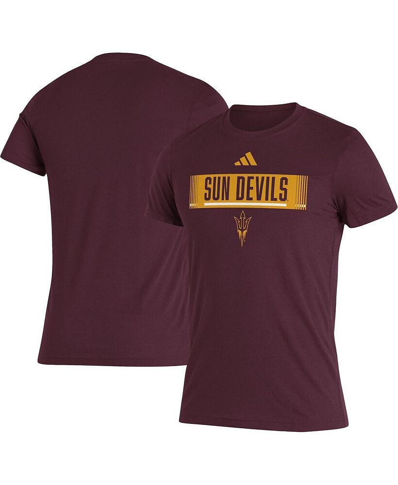 adidas men's Maroon Arizona State Sun Devils Wordmark Tri-Blend T-shirt