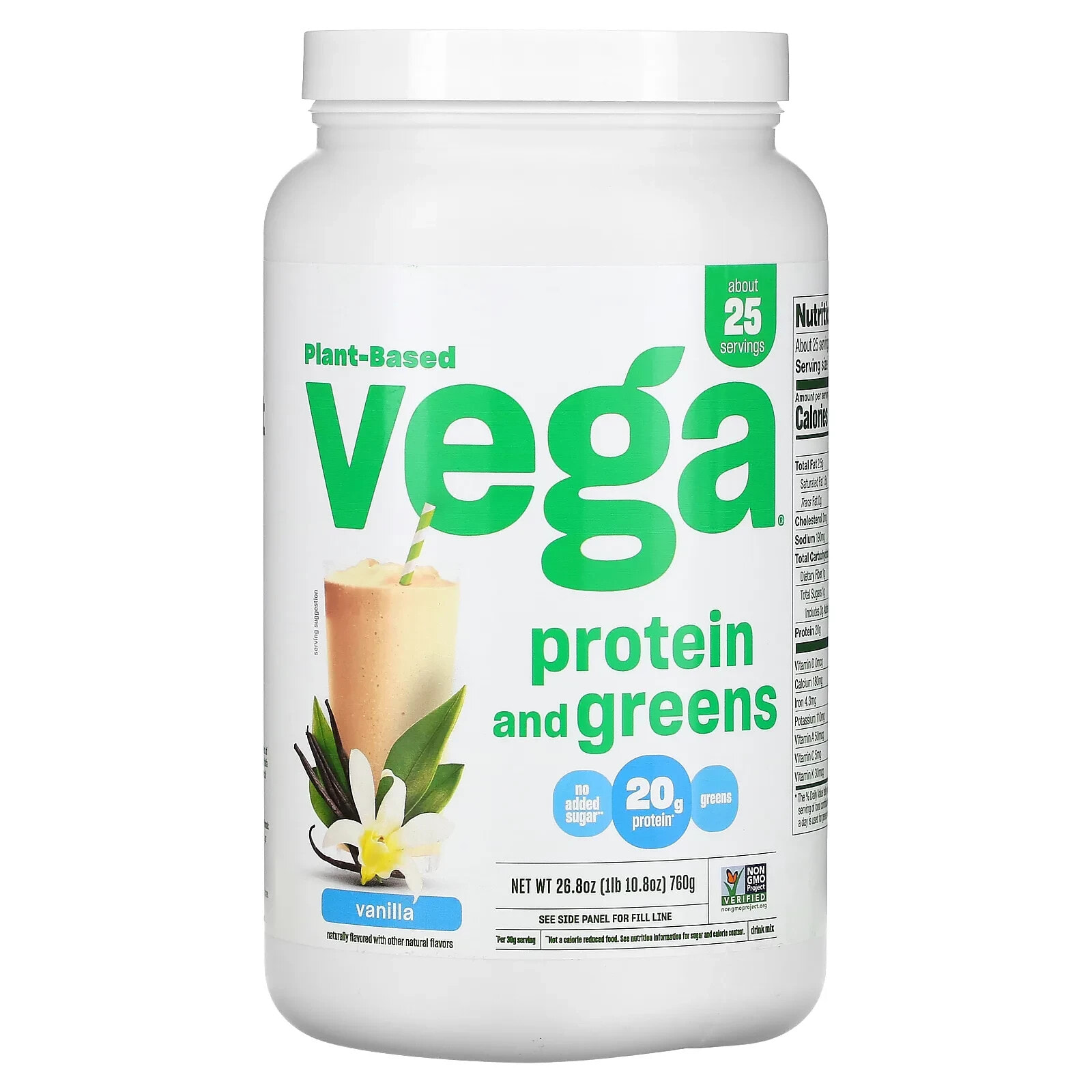 Vega, Protein & Greens, Chocolate, 1 lbs 12.7 oz (814 g)