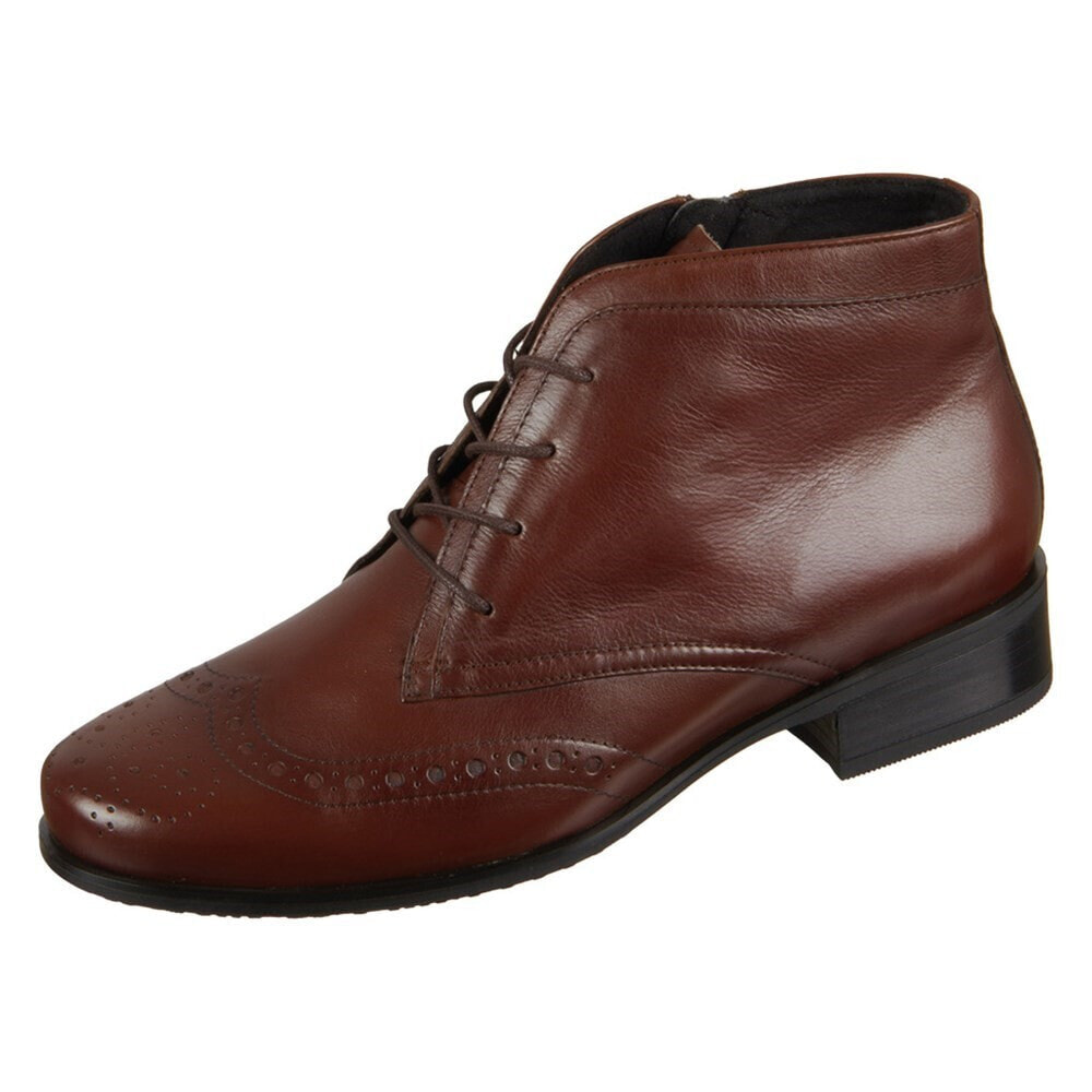 Женские ботинки кожаные коричневые на шнуровке Semler