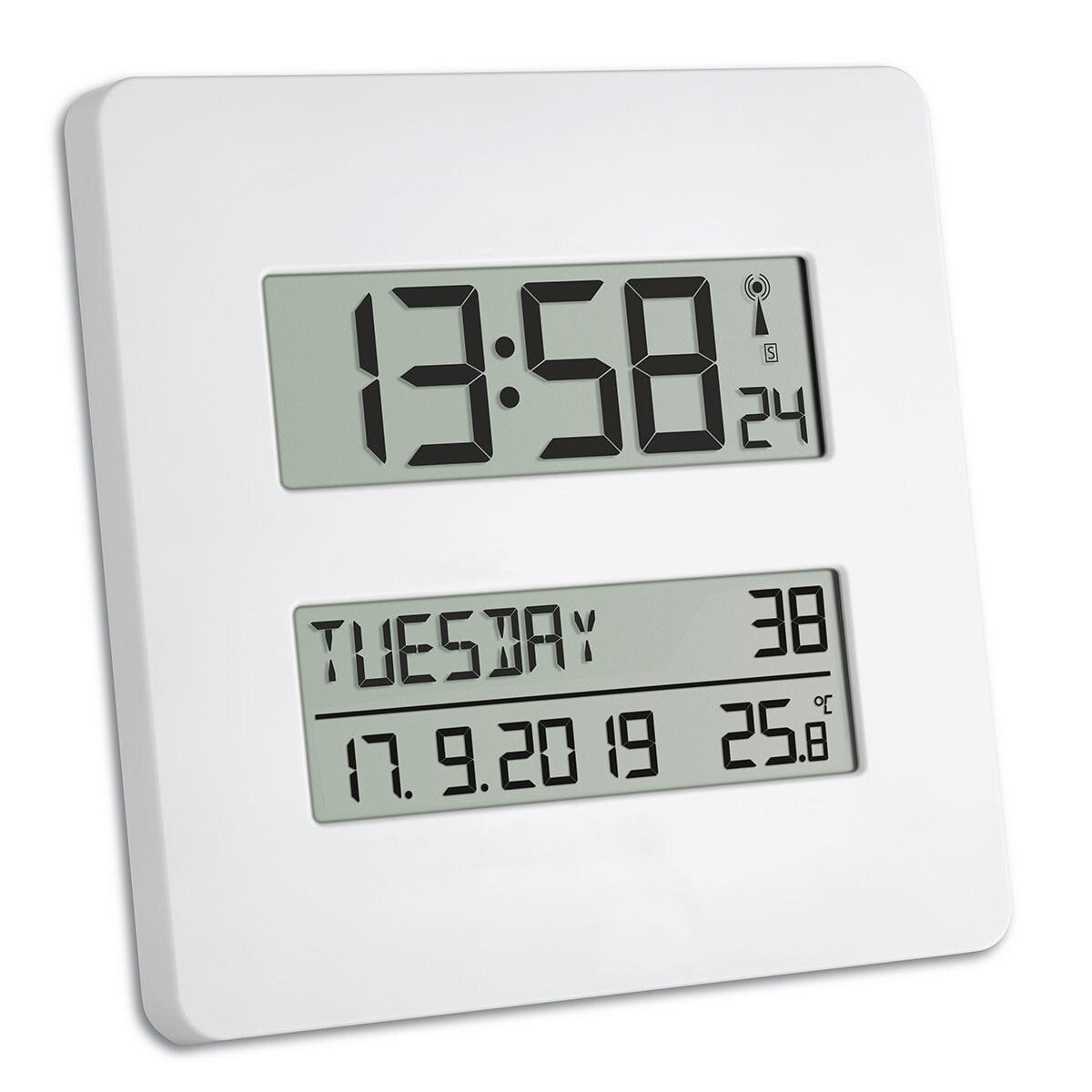 TFA-Dostmann Time Line Цифровые настольные часы Белый Квадратный 60.4509.02