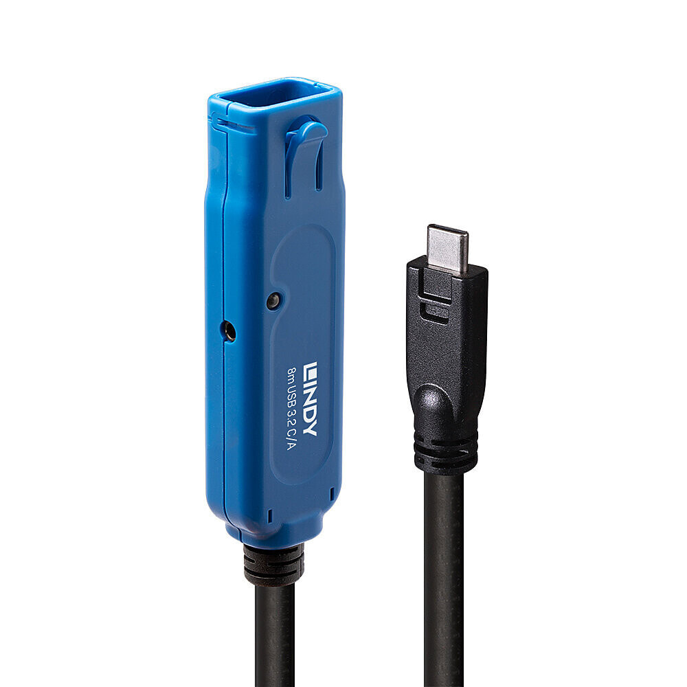 Lindy 43381 USB кабель 8 m USB 3.2 Gen 1 (3.1 Gen 1) USB C USB A Черный, Синий