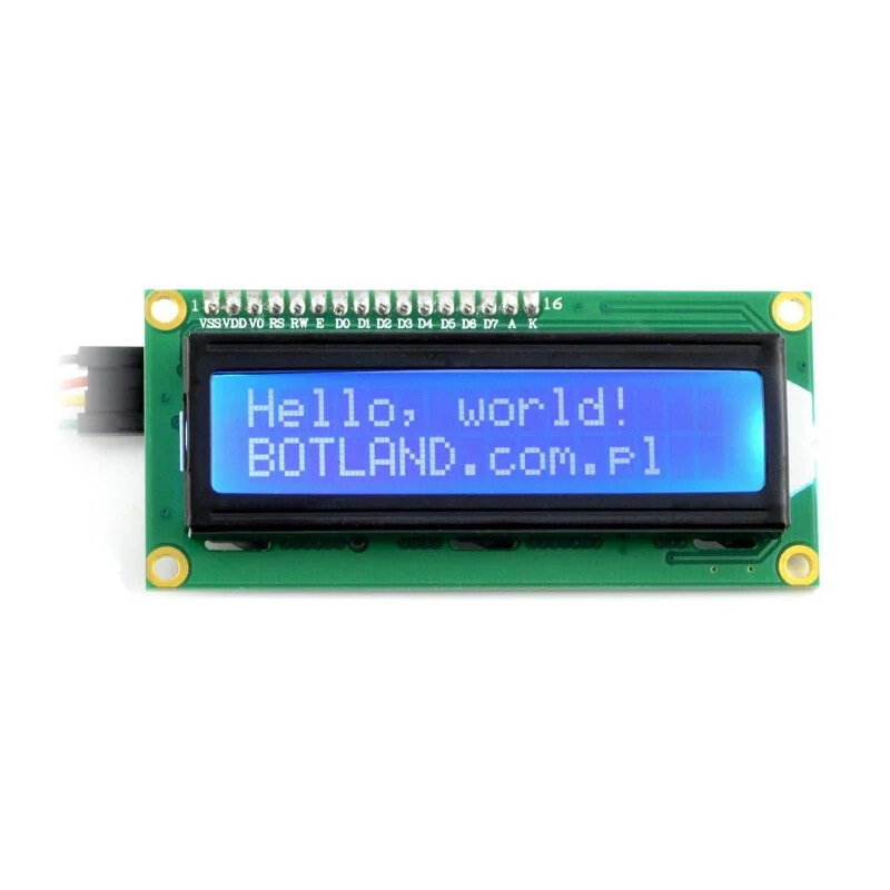 LCD display 2x16 characters blue + I2C LCM1602 converter