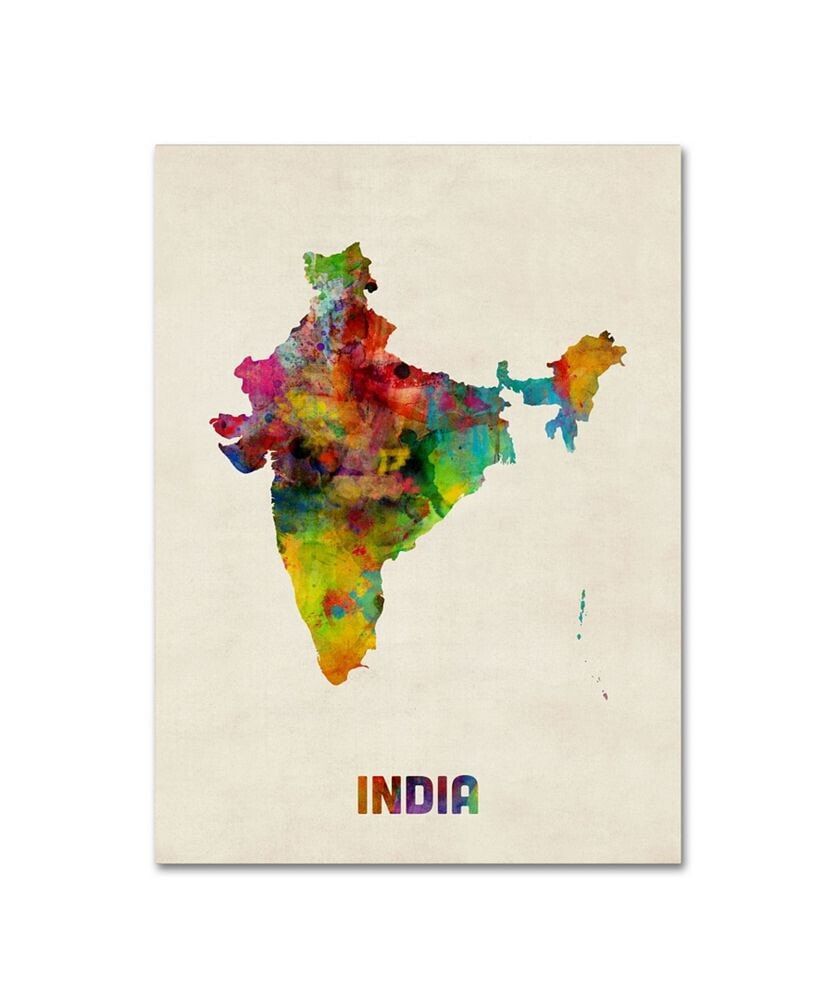 Trademark Global michael Tompsett 'India Watercolor Map' Canvas Art - 14