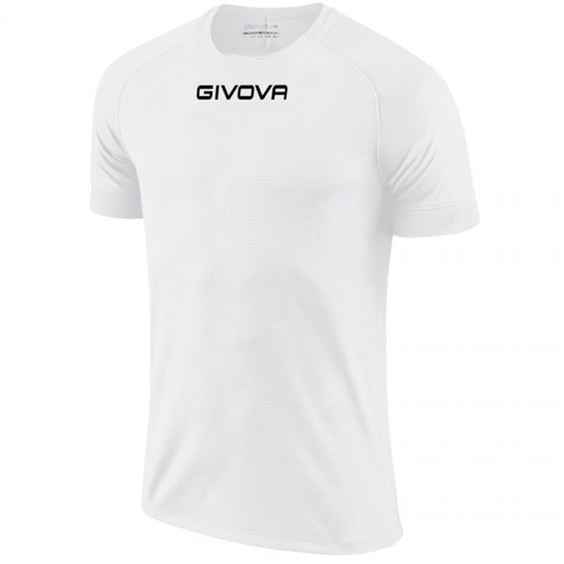 Мужская футболка спортивная беля однотонная с логотипом для фитнеса Givova Capo MC M MAC03 0003