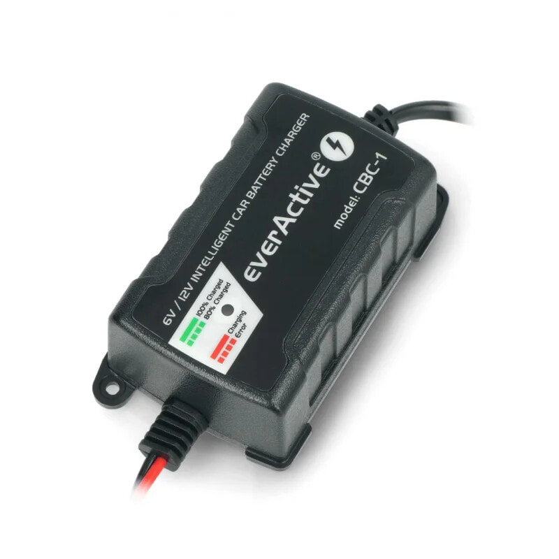 Зарядное устройство для автомобильного аккумулятора Battery charger, automatic car charger for 6V / 12V EverActive CBC-1 v2