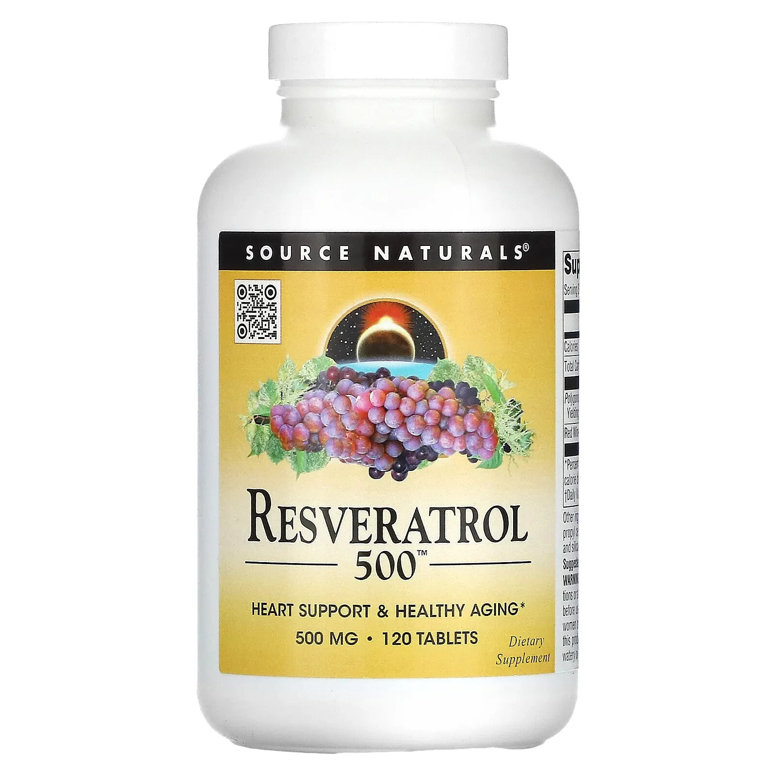 Source Naturals, Resveratrol, 500 mg, 120 Tablets