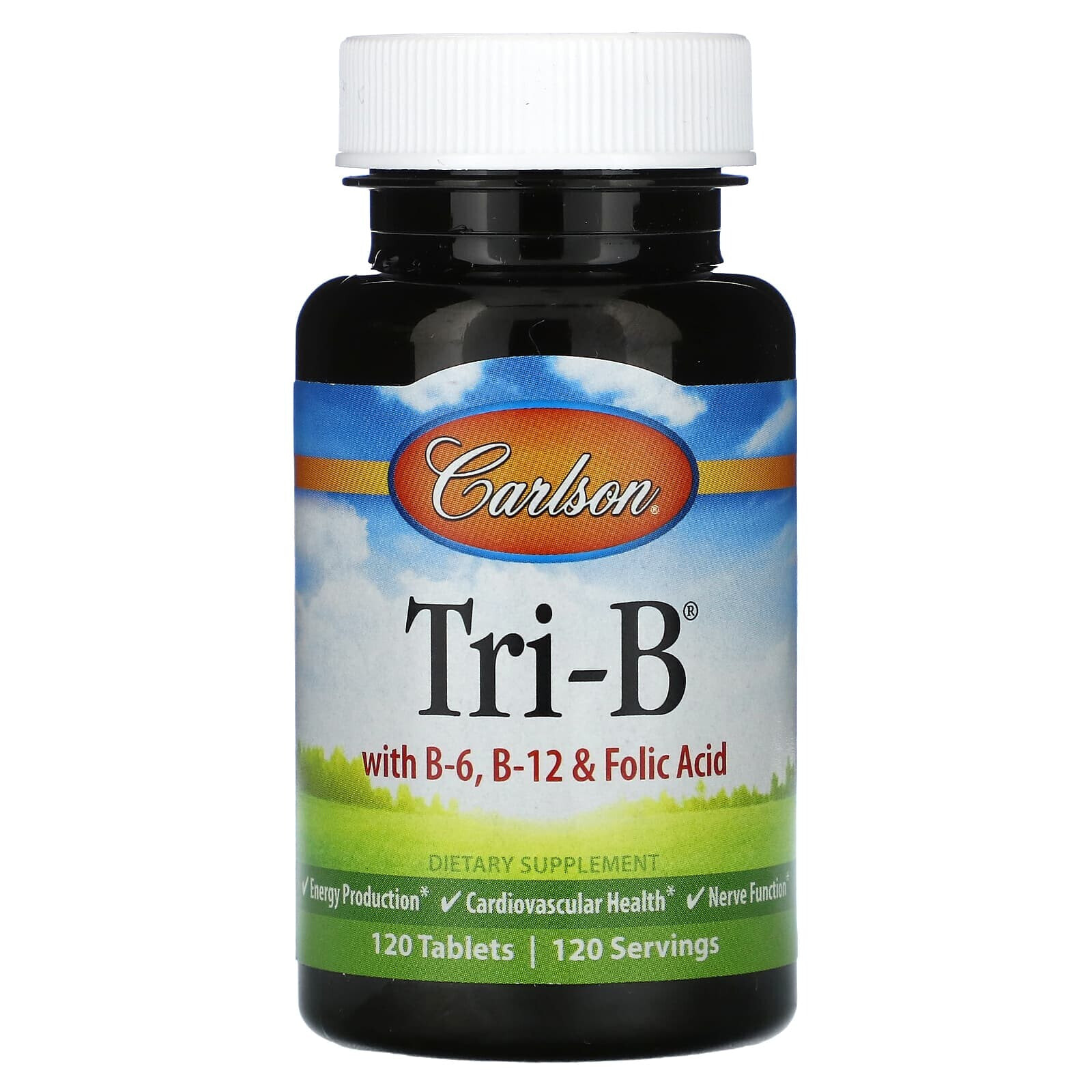 Carlson, Tri-B with B-6, B-12 & Folic Acid, 120 Tablets