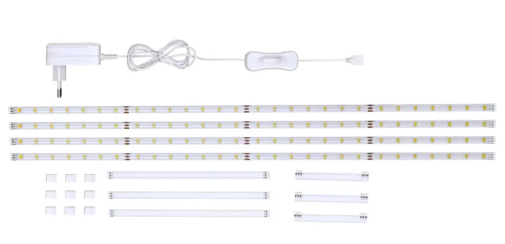 LED-Streifen 4er-Set 2m Weiß mit Silikon