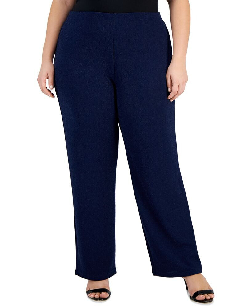 JM Collection plus Size New Shine Knit Dressing Pants, Created for