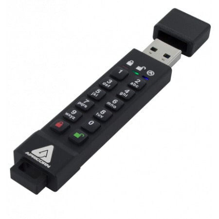 Apricorn Aegis Secure Key 3z USB флеш накопитель 128 GB USB тип-A 3.2 Gen 1 (3.1 Gen 1) Черный ASK3Z-128GB