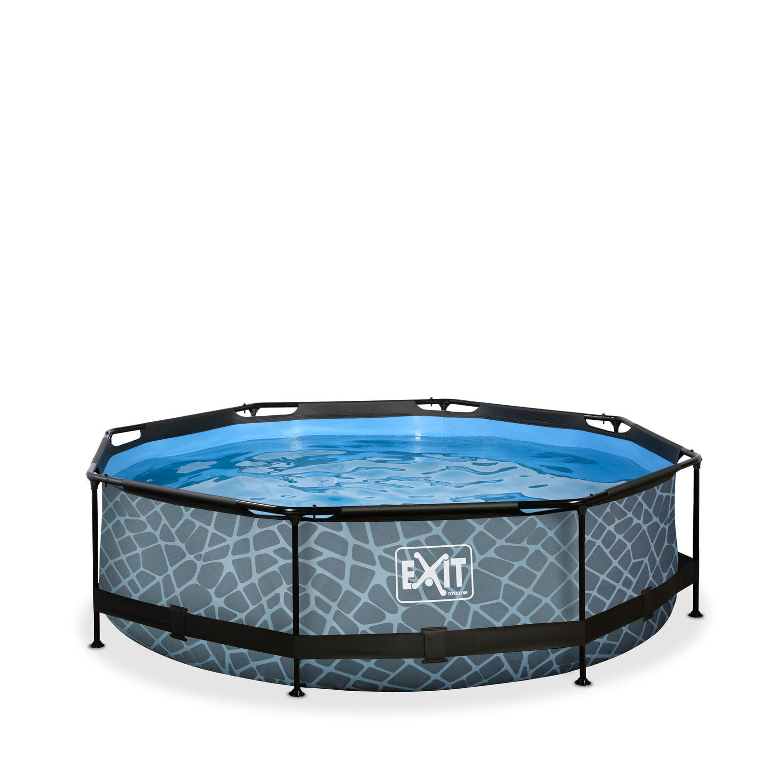EXIT Stone pool ø300x76cm with filter pump - grey каркасный бассейн Круг 4383 L Серый 30.12.10.00