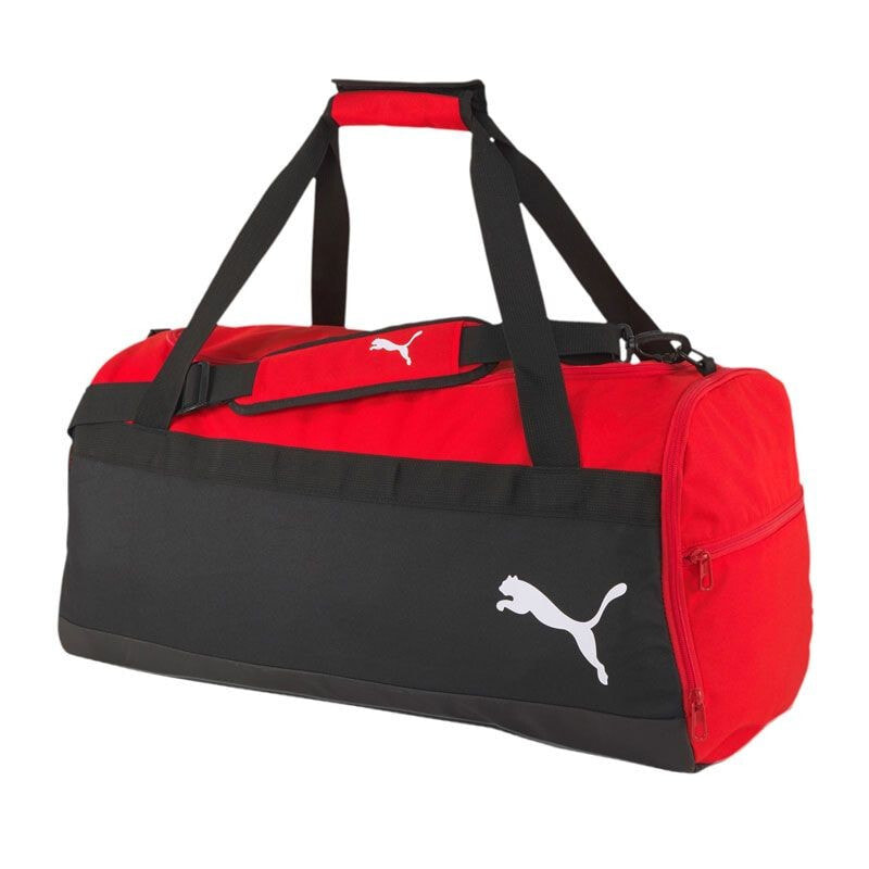 Мужская спортивная сумка черная красная текстильная большая для тренировки с ручками через плечо Puma teamGOAL 23 size M 076859-01