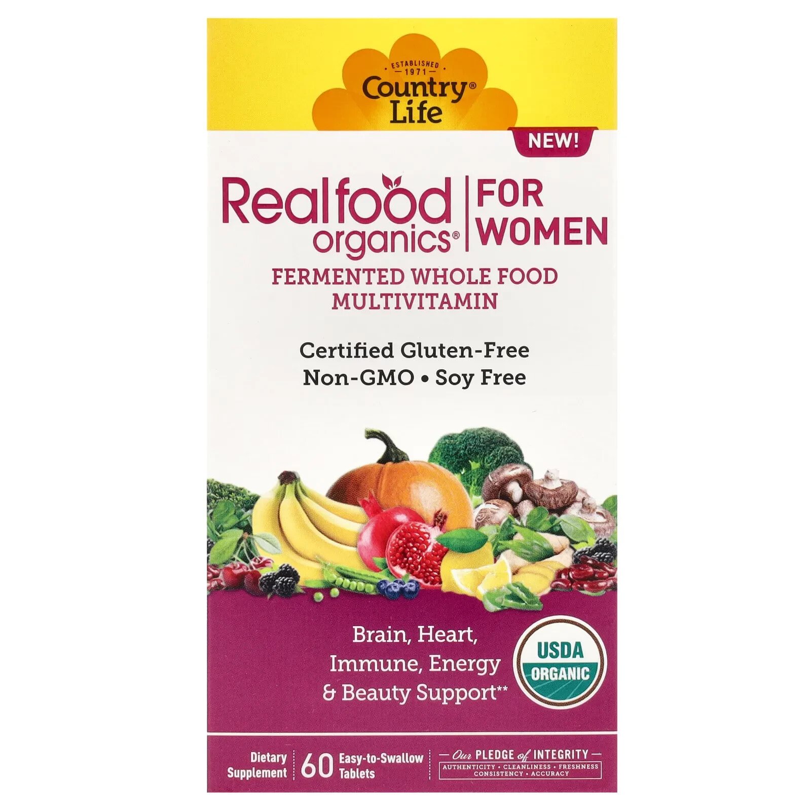 Realfood Organics, Multivitamin For Women, 60 Easy-to-Swallow Tablets