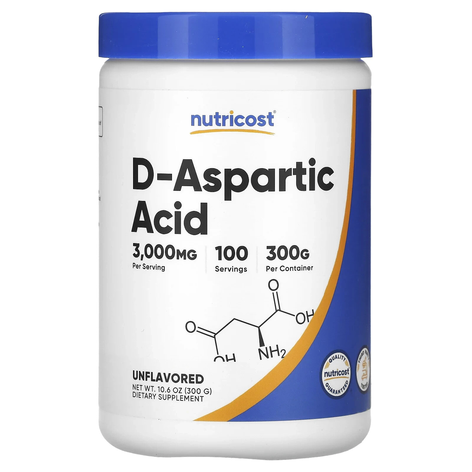 D-Aspartic Acid, Unflavored, 10.6 oz (300 g)