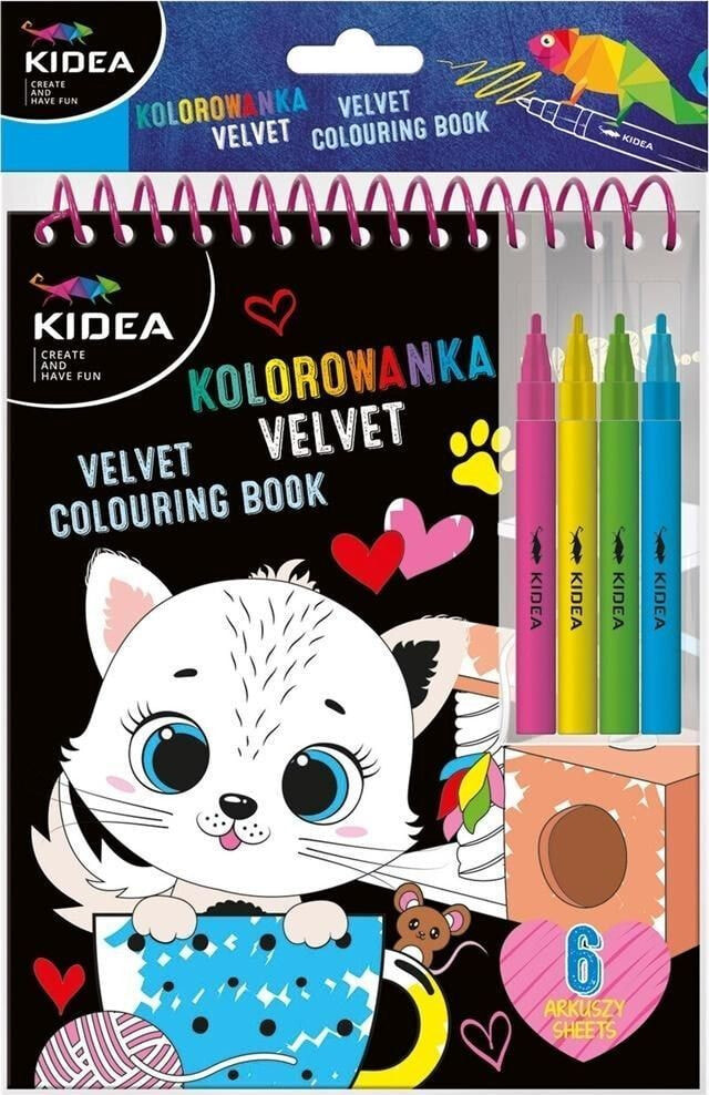 Раскраска для рисования Derform Kolorowanka Velvet A Kot KIDEA