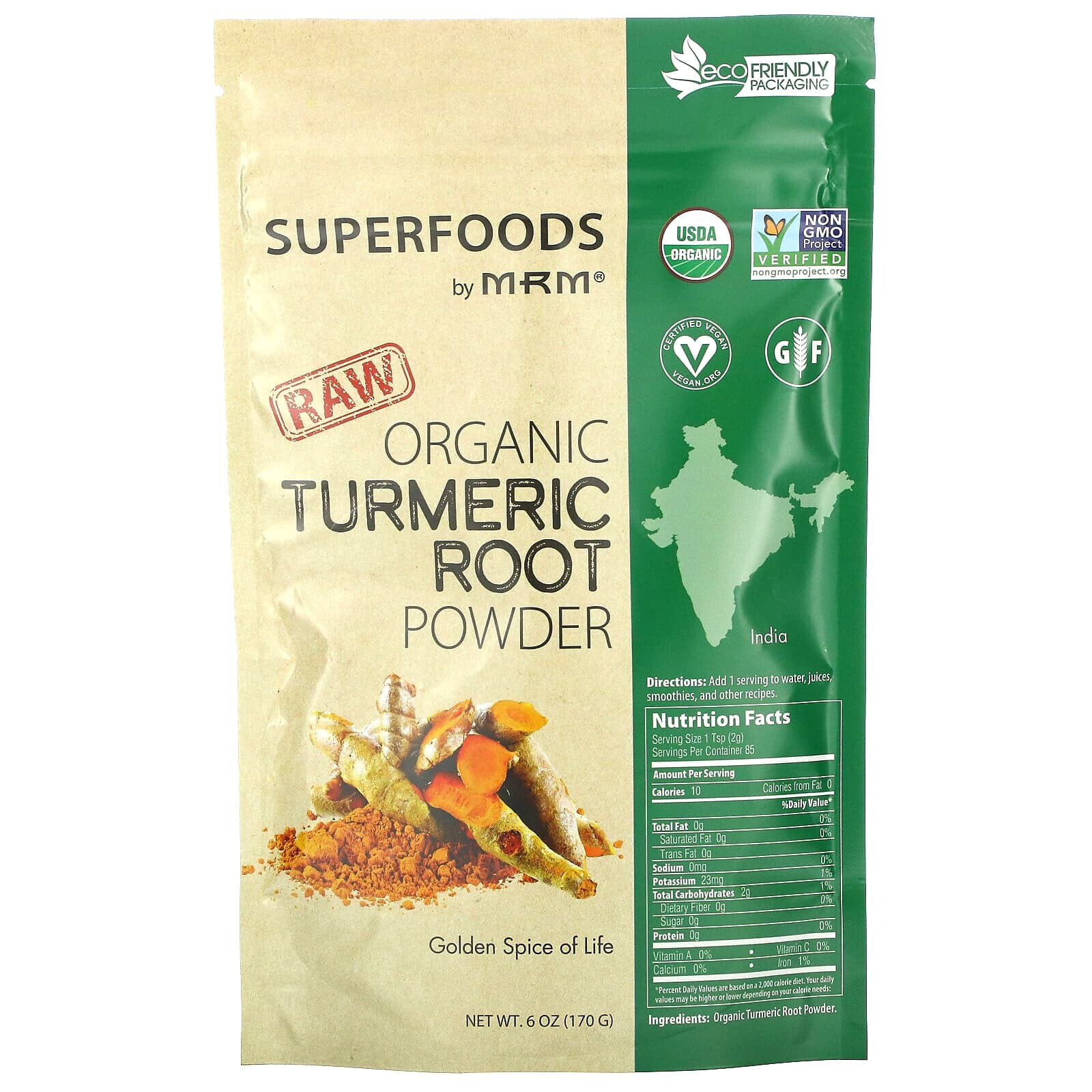 Raw Organic Turmeric Root Powder, 6 oz (170 g)