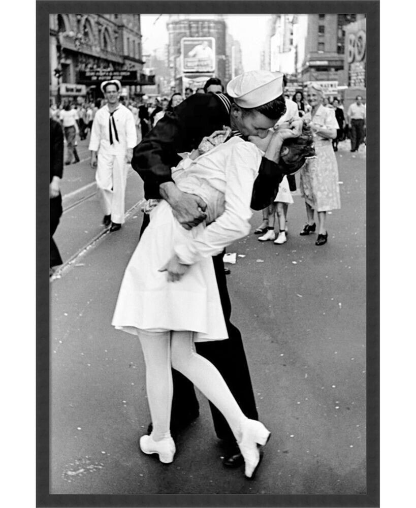 Kissing On Vj Day - Times Square Framed Art Print