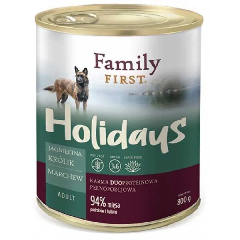 FAMILY FIRST Holidays Adult Lamb Rabbit Carrot 800g Wet Dog Food