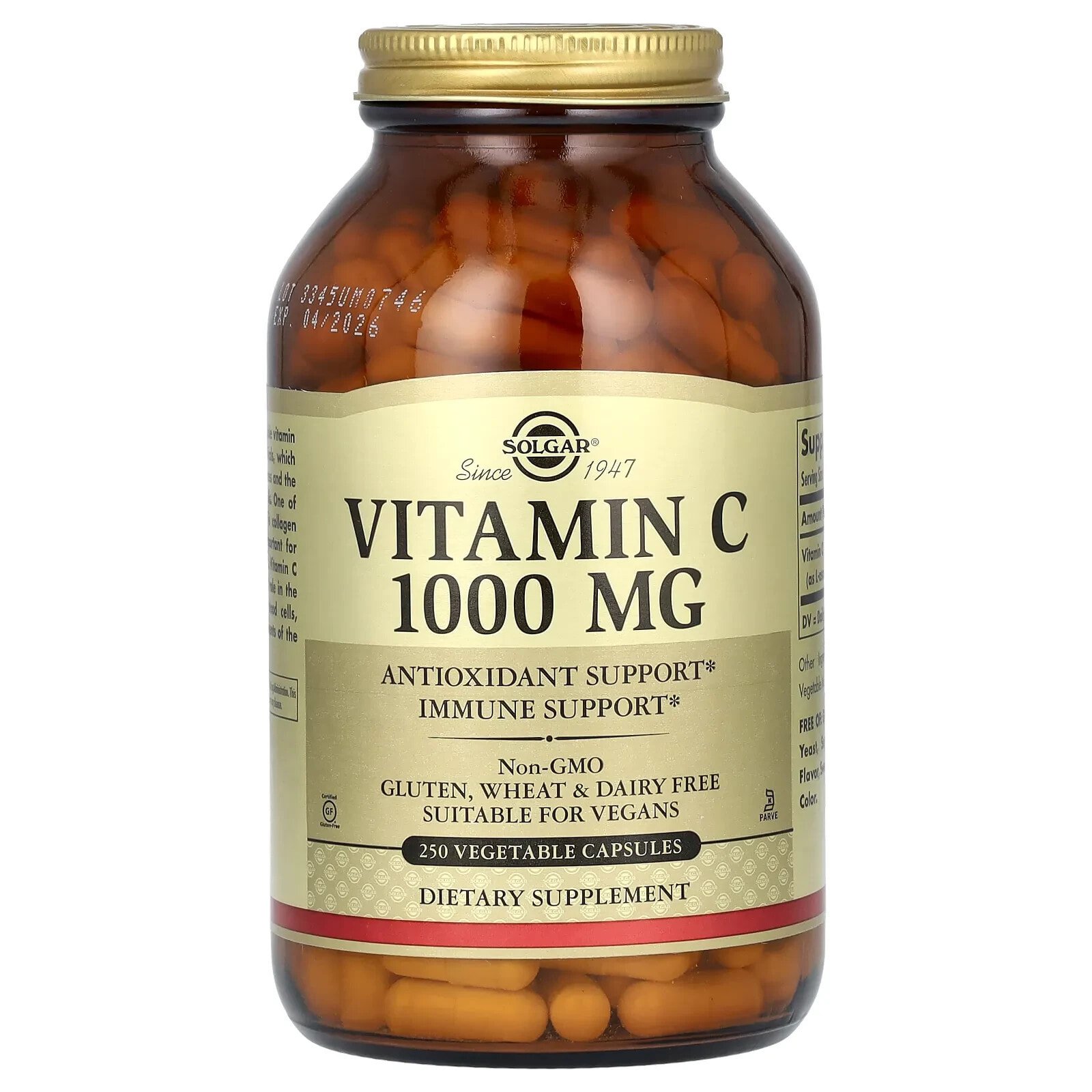 Vitamin C, 1,000 mg, 100 Vegetable Capsules