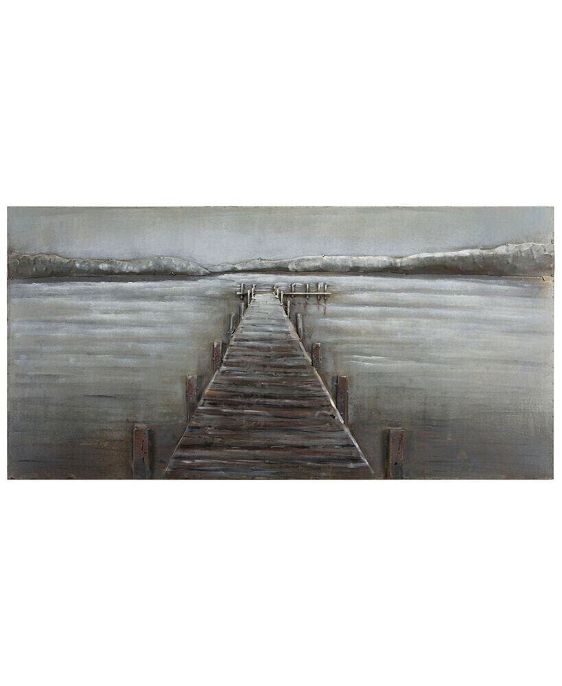Pier' Mixed Media Iron Hand Painted Dimensional Wall Art, 24