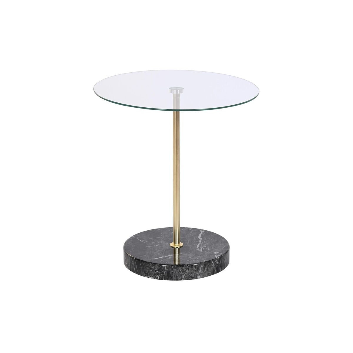 Side table DKD Home Decor Black Transparent Golden Crystal Steel 45 x 45 x 50 cm