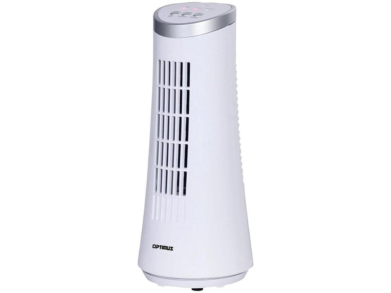 Optimus F-7345WH 12 Desktop Ultraslim Oscillating Tower Fan (White)