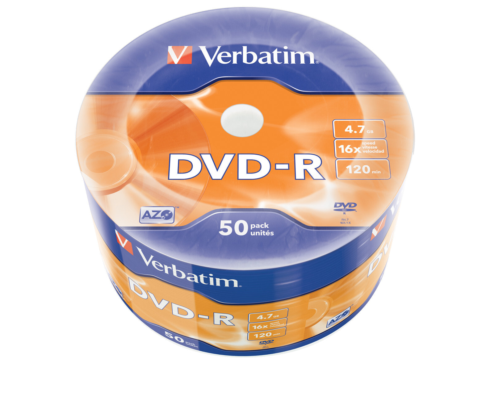 Verbatim Диски DVD-R (серебристо-матовые), 50 шт. на шпинделе 43788