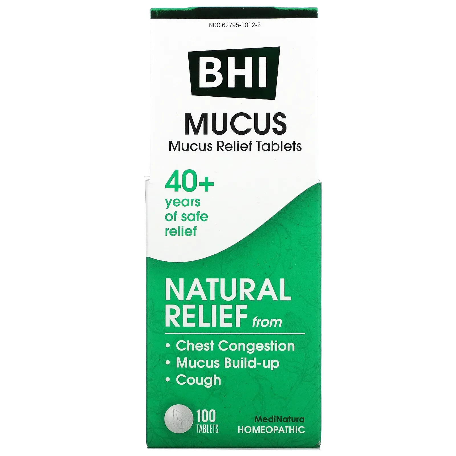 BHI, Mucus Relief, 100 Tablets