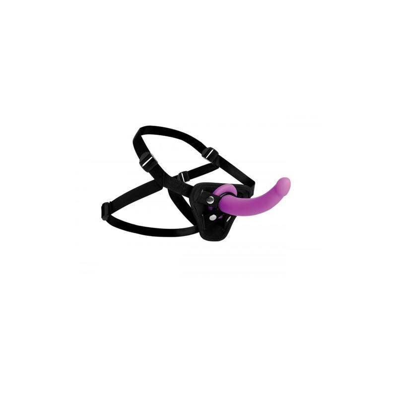 Страпон STRAP U Navigator Silicone G-Spot Dildo with Harness Purple