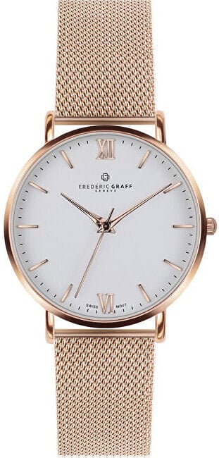 Мужские наручные часы с золотым браслетом Frederic Graff Rose Dent Blanche Розовое золото FAG-3220R