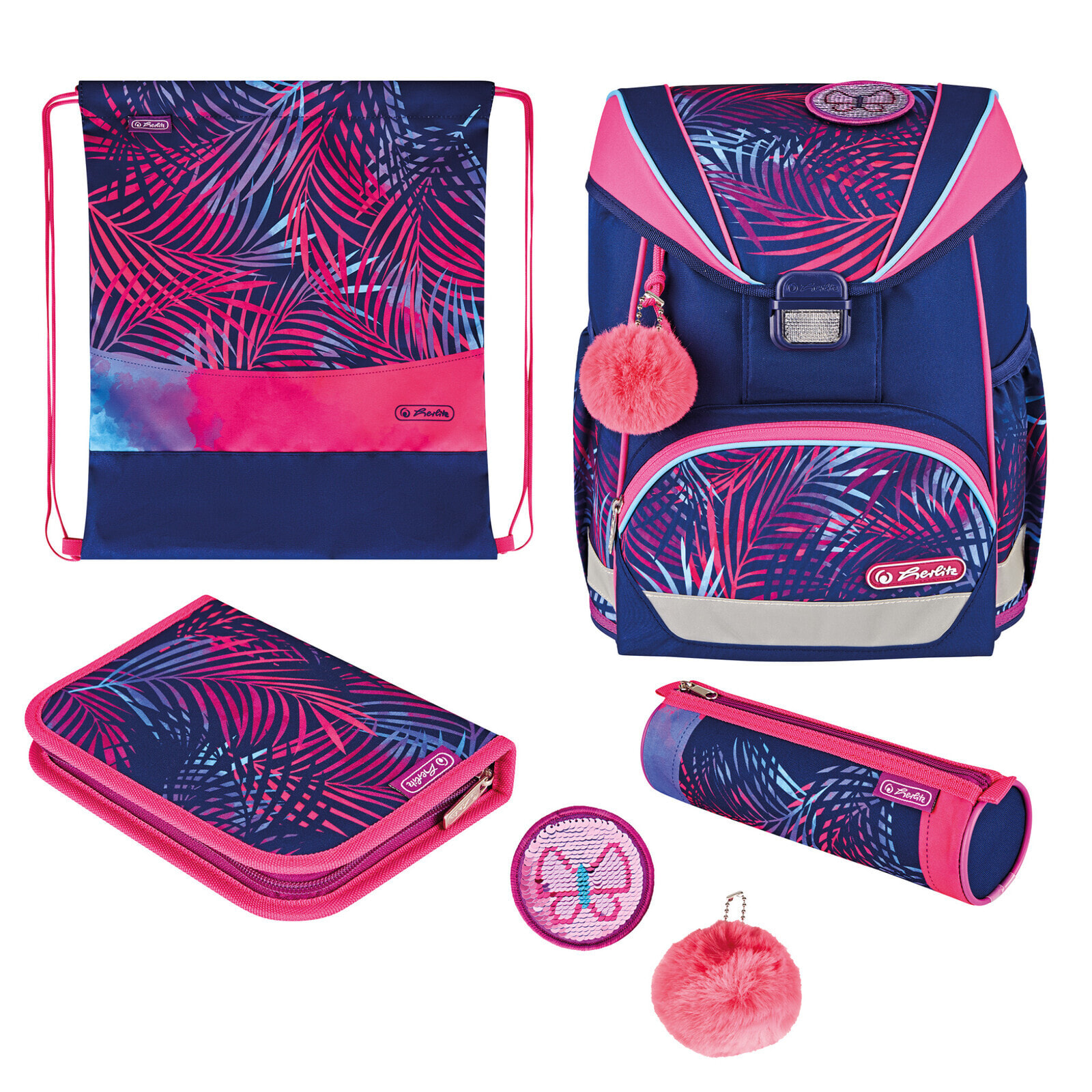 UltraLight Plus Tropical Chill - Pencil case - Pencil pouch - School bag - Sport bag - Girl - Grade & elementary school - Backpack - 15 L - Front pocket - Side pocket