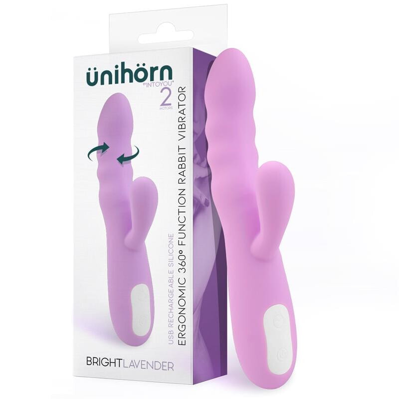 Вибратор ÜNIHÖRN Brightlavender Vibe and Rotator Double Motor 360º USB Silicone