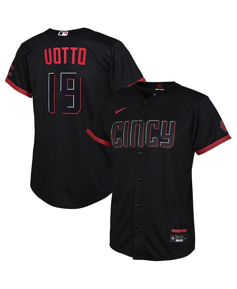 Nike toddler Boys and Girls Joey Votto Black Cincinnati Reds 2023 City Connect Replica Player Jersey