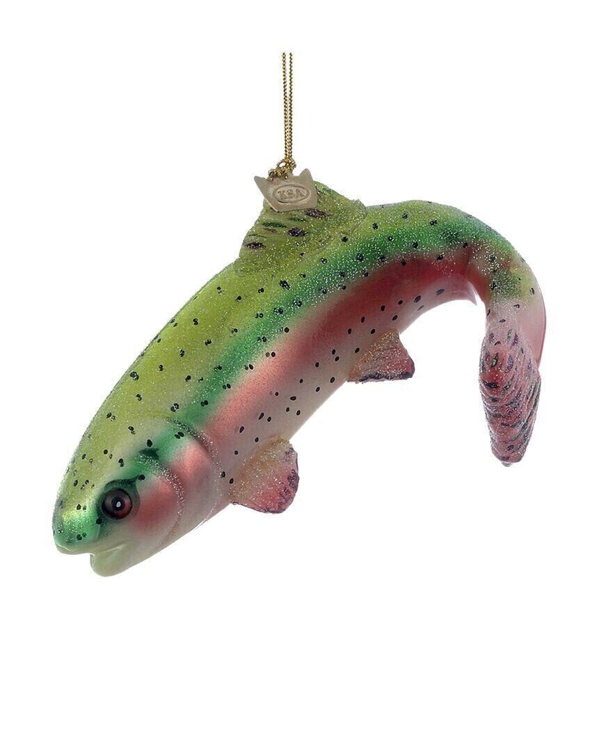 Kurt Adler 4.75In Noble Gems Rainbow Trout Fish Ornament Multicolor