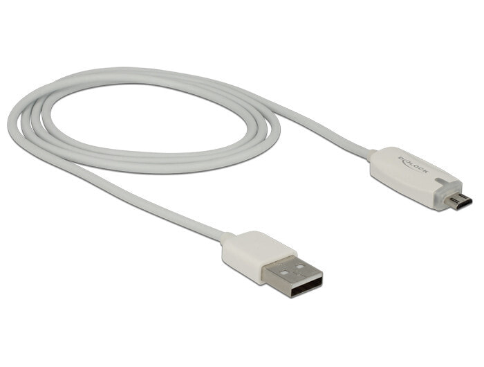 DeLOCK 1m USB 2.0 USB кабель USB A Micro-USB B Белый 83604