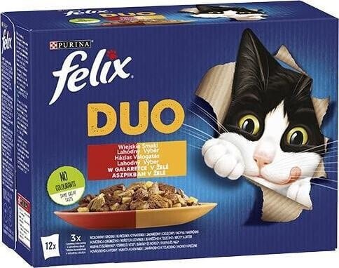 Purina Karma Felix Fantastic Duo wiejskie smaki 12x85g