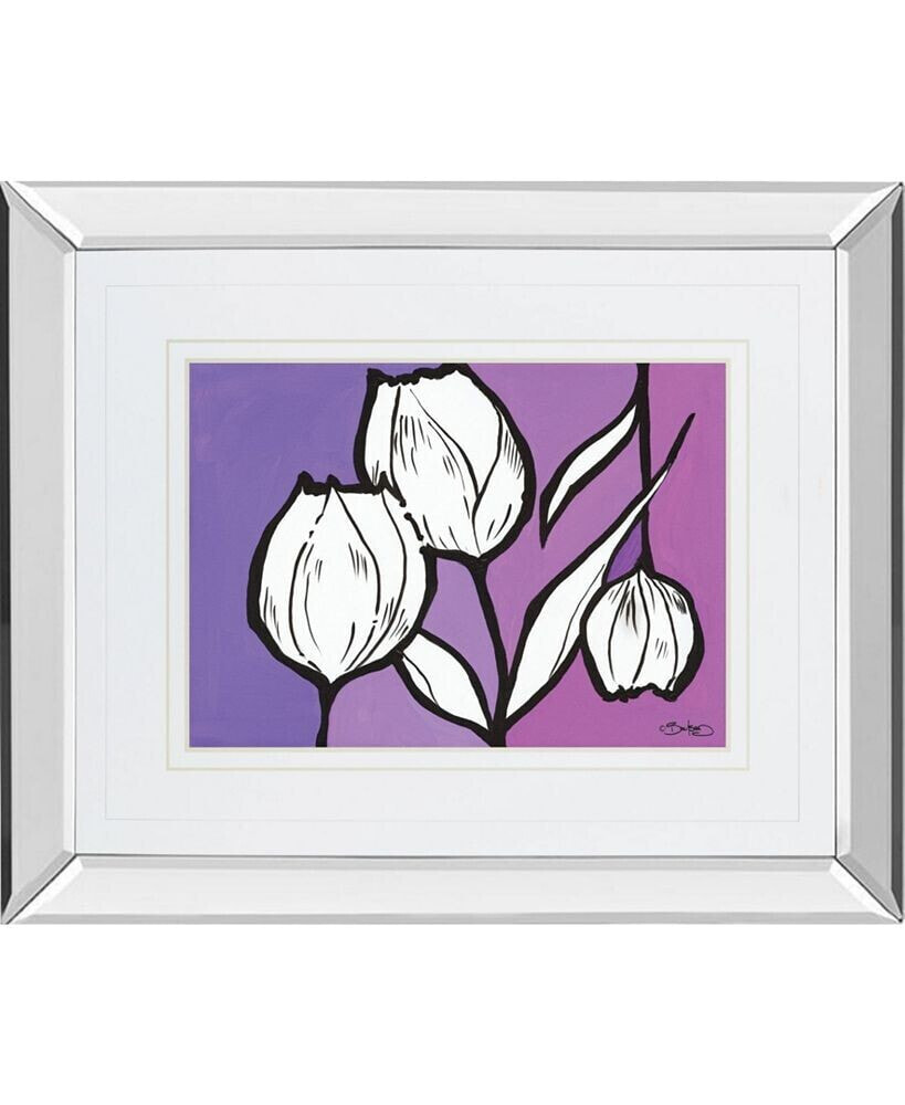 Classy Art flowers in Unity - Purple by David Bromstad Mirror Framed Print Wall Art, 34