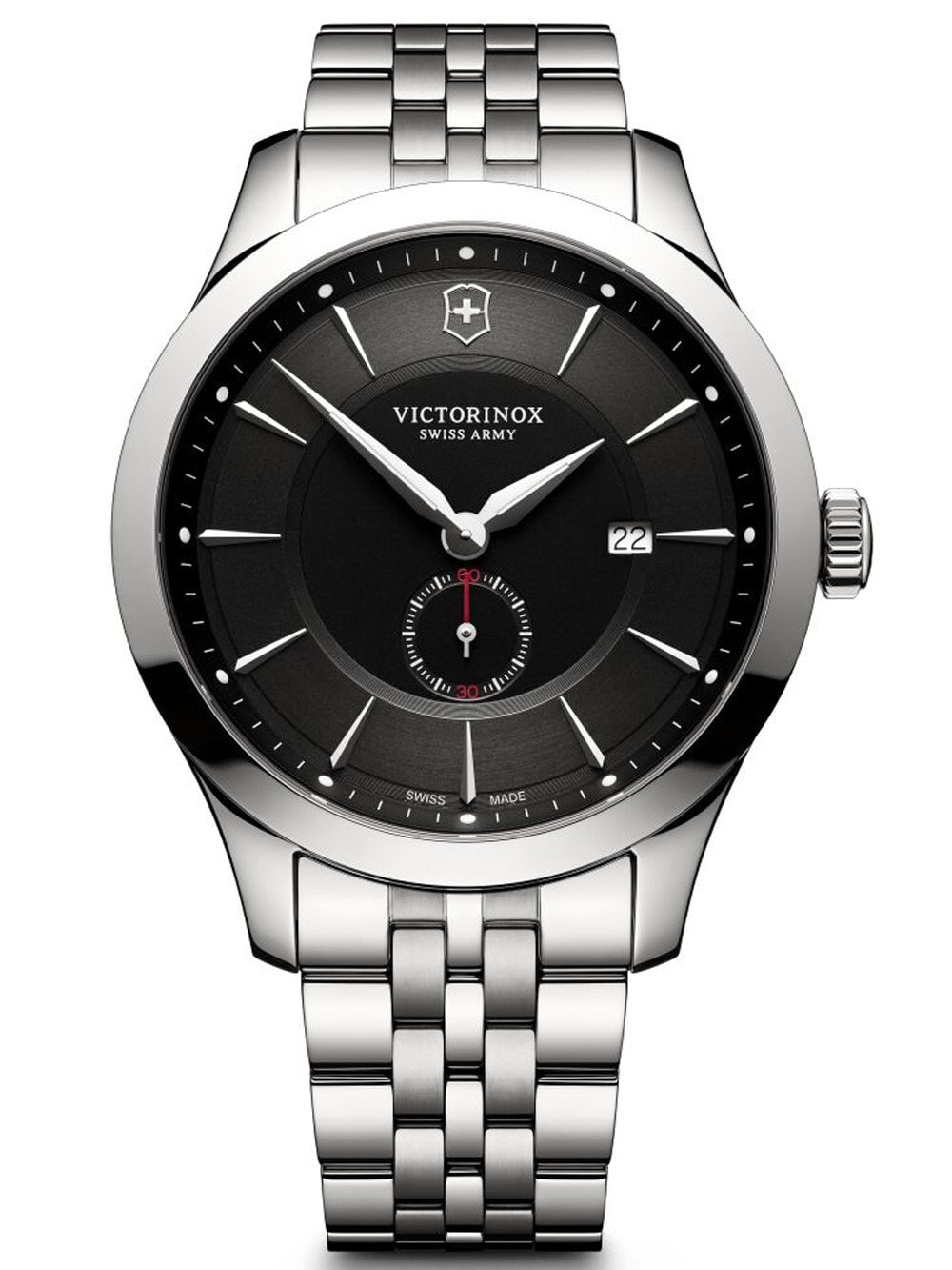 Мужские наручные часы с серебристым браслетом Victorinox 241762 Alliance Mens 44mm 10 ATM