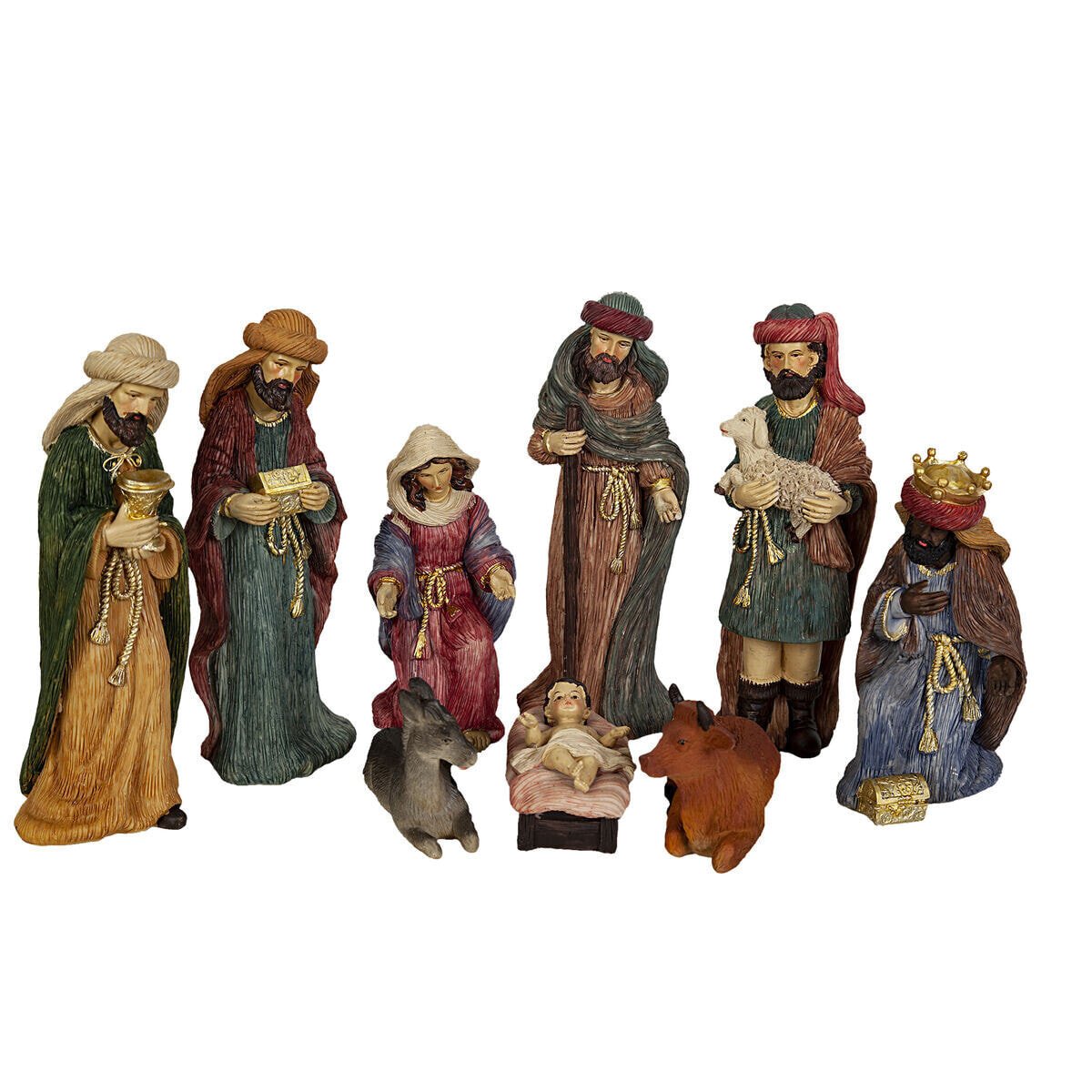 Set of Figures Romimex Multicolour Resin 9 x 20 x 9 cm Nativity/Bethlehem Three Kings 9 Pieces