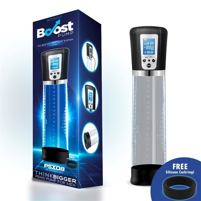 Вакуумная или гидропомпа BOOST PUMPS Automatic Penis Pump with LCD Screen PSX08 USB