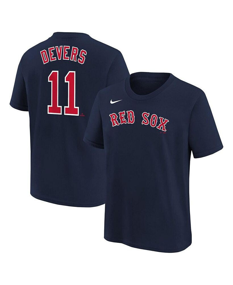 Nike big Boys Rafael Devers Navy Boston Red Sox Home Player Name and Number T-shirt