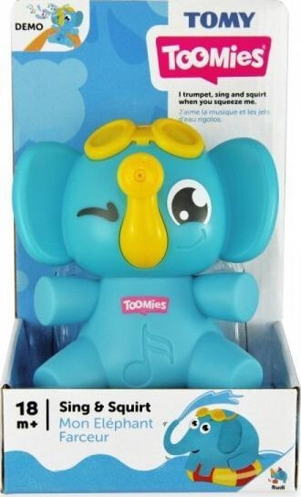 Игрушка для ванной - Tomy - Поющий слоненок голубой. Возраст от 18 месяцев