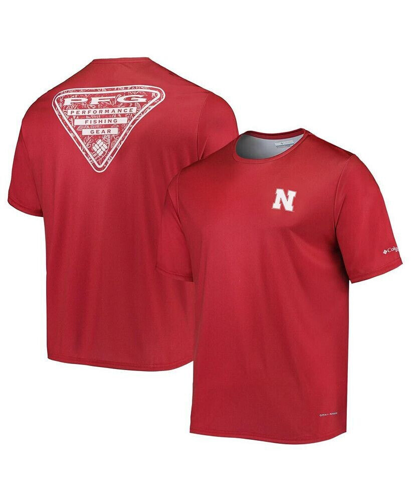 Columbia men's Scarlet Nebraska Huskers Terminal Tackle Omni-Shade T-shirt