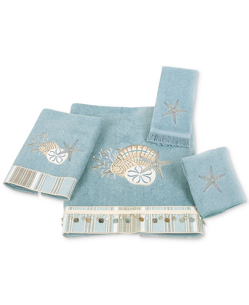 Avanti by the Sea Embroidered Cotton Washcloth, 13