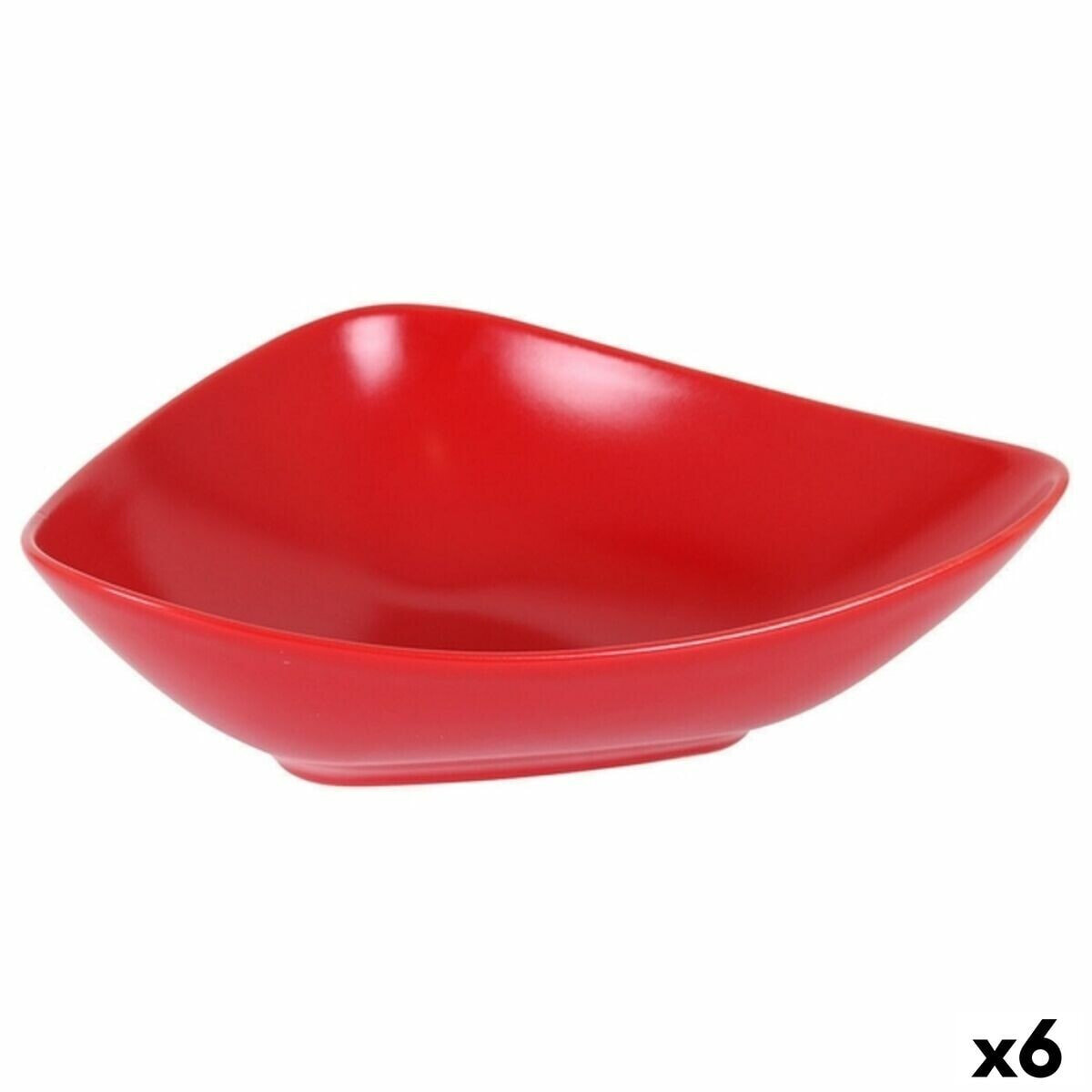 Глубокое блюдо Красный Керамика 24 x 19 x 7 cm (6 штук)