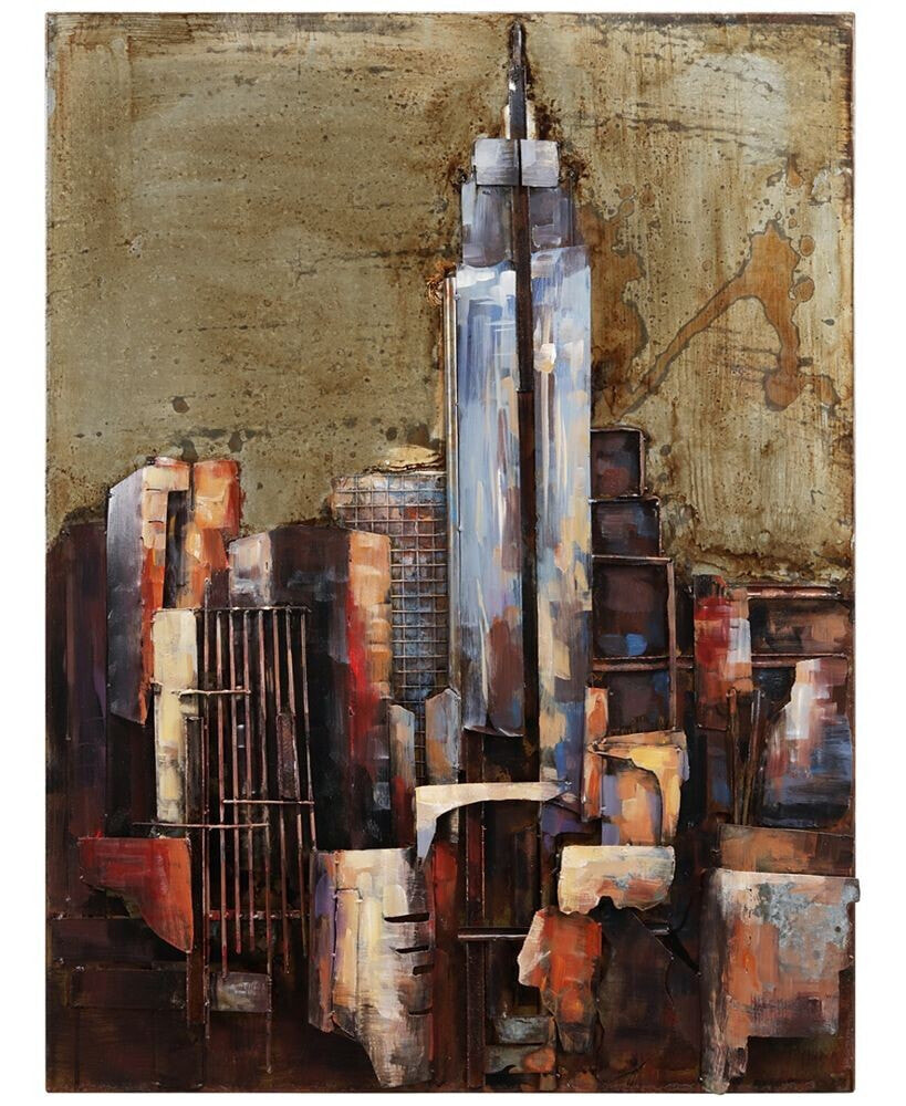 Empire Art Direct the Empire State Building Mixed Media Iron Hand Painted Dimensional Wall Art, 40
